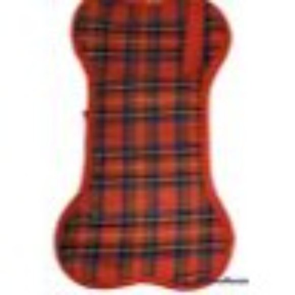 Lot Of 2 Pet Christmas Stocking Dog Bone Cat Fish Tartan Plaid Shape Hanging Foo - Picture 6 of 10